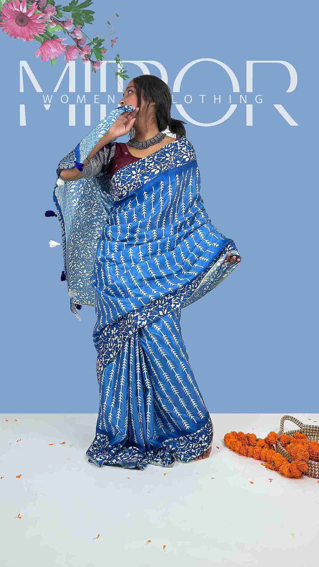 Royal Blue Whisper Silk Saree